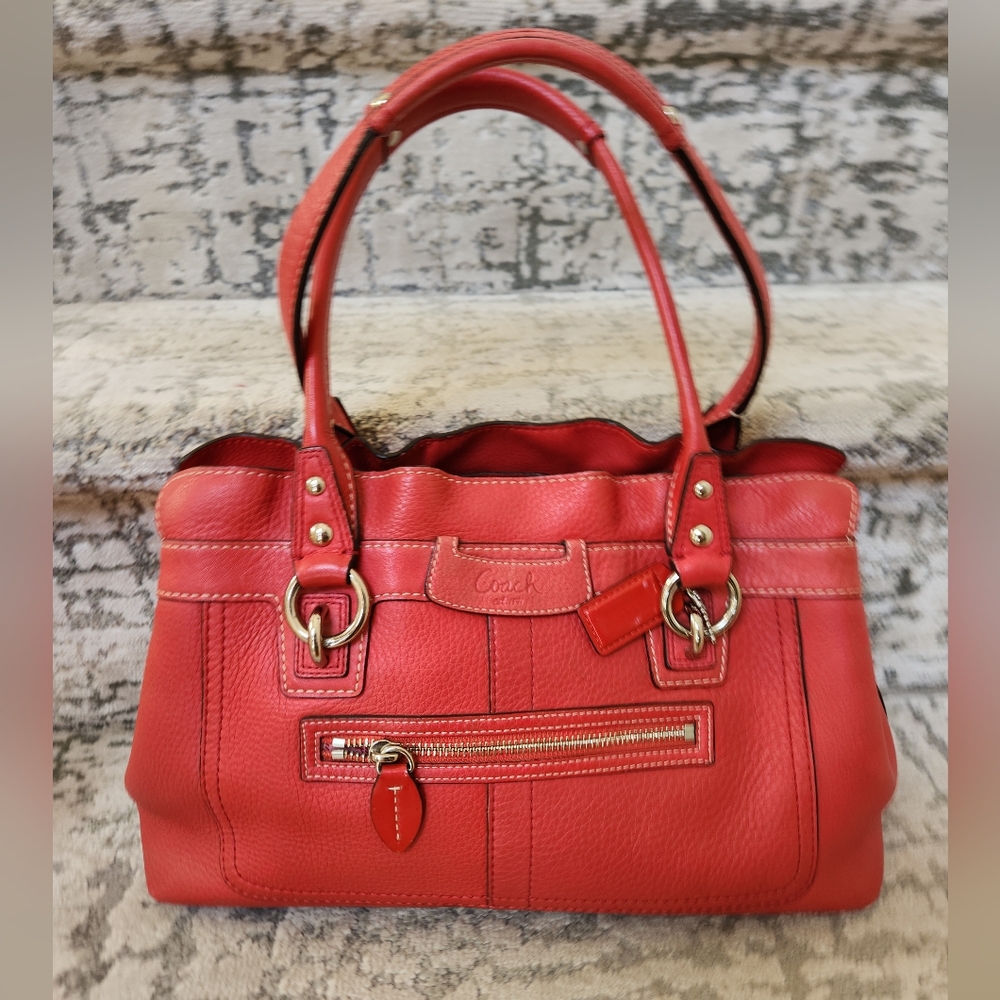 COACH Penelope Satchel in Coral-Red
